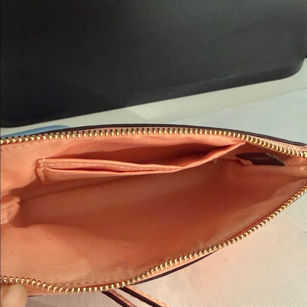 Coach Peach Floral Wristlet - Picture 3 of 7